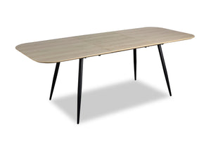 Table de salle à manger Joss de 65 po à 83 po (L) avec rallonge papillon, en métal - naturelle