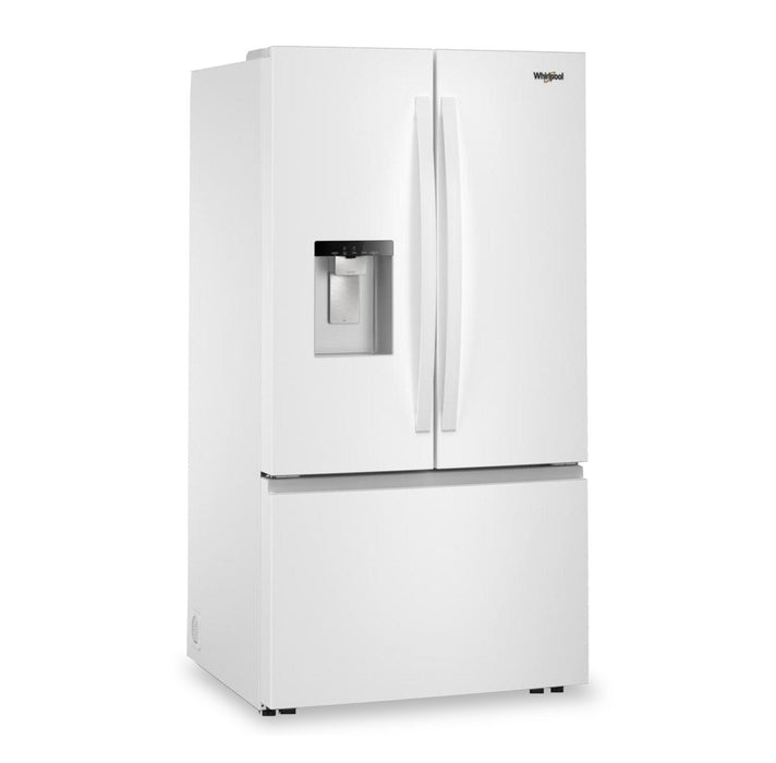 Réfrigérateur Whirlpool de 36 po et de 30 pi3 à portes françaises avec eau et glaçons - blanc - WRFF3536SW