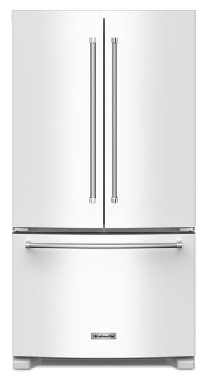 Réfrigérateur KitchenAid de 36 po et de 20 pi3 de profondeur comptoir à portes françaises - blanc - KRFC136RWH