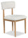 ["Chaise de salle à manger Jolie en tissu bouclé - blanche et chêne brun"]