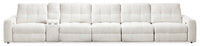  Sofa sectionnel modulaire à inclinaison électrique Elevate de Scott Living 6 pièces en tissu de chenille avec console de rangement - beige