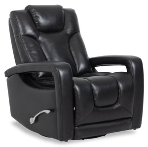 Fauteuil pivotant, coulissant et inclinable Kenzo de 35 po en similicuir noir