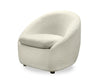 Fauteuil d’appoint courbé Lola de 28,7 po en tissu de bouclé blanc avec coussin de siège amovible