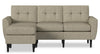 Sofa modulaire BLOK de Scott Living de 88,97 po en tissu taupe avec fauteuil long, accoudoirs évasés et coussins réversibles