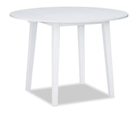  Table de salle à manger ronde Bryn de 42 po avec abattant - blanche