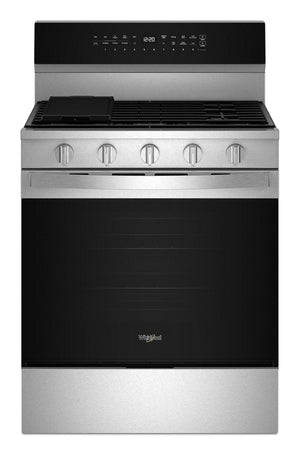 Cuisinière intelligente à gaz Whirlpool de 5 pi³ avec friture à air et autonettoyage - acier inoxydable - WFGS7530RZ