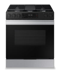  Cuisinière intelligente à gaz encastrée Samsung de 6 pi³ avec friture à air et convection par ventil…