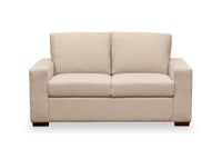  Causeuse Kennedy de 62,9 po en tissu avec accoudoirs rectilignes - taupe