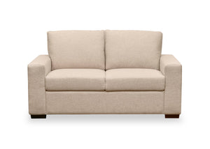 Causeuse Kennedy de 62,9 po en tissu avec accoudoirs rectilignes - taupe
