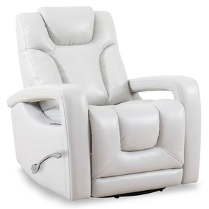 Fauteuil pivotant, coulissant et inclinable Kenzo de 35 po en similicuir gris brouillard