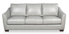 Sofa Royce Cindy Crawford Home de 84 po en cuir véritable gris tourterelle avec pattes en bois