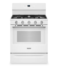  Cuisinière à gaz Maytag de 5 pi3 à convection avec friture à air sans préchauffage - blanche - MFGS6030RW 