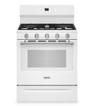 Cuisinière à gaz Maytag de 5 pi3 à convection avec friture à air sans préchauffage - blanche - MFGS6030RW