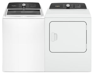 Laveuse à chargement par le haut de 5,2 pi3 avec robinet intégré et sécheuse électrique de 7 pi3 de Whirlpool