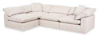  Sofa sectionnel modulaire Eclipse 4 pièces en tissu d'apparence lin - lin