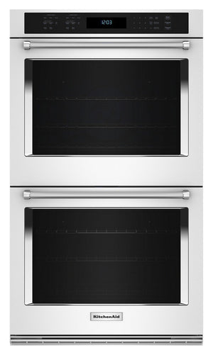 Four mural double électrique KitchenAid de 10 pi³ et de 30 po avec convection véritable - blanc - KOED530PWH