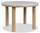 ["Table de salle à manger ronde Jolie de 45 po (L) avec dessus en imitation de marbre et mélamine - blanche et chêne brun"]