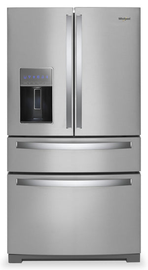 Réfrigérateur 4 portes Whirlpool de 26 pi³ avec bacs de préparation et de rangement - WRMF7736PZ