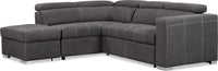  Sofa sectionnel de gauche Drake 3 pièces en suédine avec sofa-lit - béton