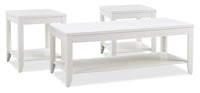  Ensemble 3 tables traditionnelles Aspen de 47,3 po (table à café et 2 tables de bout) - blanc