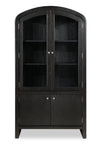 Armoire vitrée de salle à manger Alma, 42 po (L) x 78 po (H), avec rangement - anthracite noir