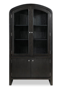  Armoire vitrée de salle à manger Alma, 42 po (L) x 78 po (H), avec rangement - anthracite noir