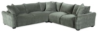  Sofa sectionnel Reflect 3 pièces en tissu de chenille brume verte avec coussins de dossier réversibles et pattes en bois