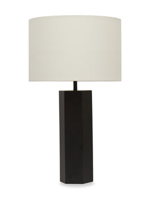 Lampe de table hexagonale Bishop de 26 po noire 