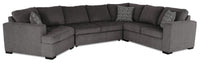  Sofa-lit sectionnel de gauche Legend 4 pièces en chenille avec fauteuil enveloppant - étain