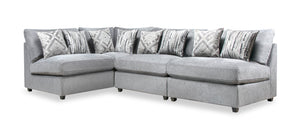 Sofa sectionnel modulaire Evolve de Scott Living 4 pièces en tissu d’apparence lin avec coussins en duvet et plumes - gris