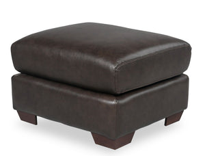 Pouf Royce en cuir véritable - chocolat