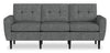 Sofa modulaire BLOK de Scott Living de 88,97 po en tissu gris acier avec accoudoirs évasés et coussins réversibles