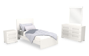 Ensemble de chambre à coucher Riley 6 pièces avec lit simple - blanc