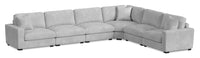  Sofa sectionnel Kane 6 pièces en tissu avec coussins de siège amovible - gris