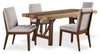 Ensemble de salle à manger Boden 5 pièces avec table de 78 po (L), base à tréteaux et 4 chaises - brun et beige