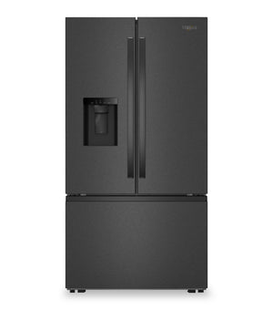 Réfrigérateur Whirlpool de 36 po et de 30 pi3 à portes françaises avec eau et glaçons - acier inoxydable noir - WRFF3536SV