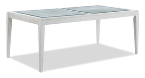 Table de salle à manger Vida de 78 po (L) avec incrustations en verre - sable
