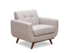 Fauteuil Freeman en tissu d'apparence lin - tourterelle