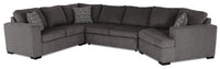  Sofa-lit sectionnel de droite Legend 4 pièces en chenille avec fauteuil enveloppant - étain