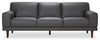 Sofa Holly de 85 po en cuir véritable de qualité supérieure - gris anthracite