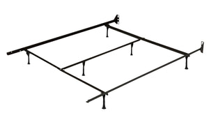 Cadre de lit polyvalent en métal avec patins pour lit simple, lit double ou grand lit