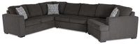  Sofa-lit sectionnel de droite Legend 3 pièces en chenille avec fauteuil enveloppant - étain