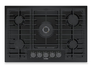 Surface de cuisson à gaz Bosch de série 800 de 30 po avec brûleur puissant à flamme double - NGM8049UC