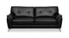 Sofa Carson de 78,7 po en tissu d’apparence cuir avec capitonnage et pattes en métal - noir