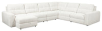  Sofa sectionnel modulaire de gauche Elevate de Scott Living 6 pièces en tissu en chenille avec inclinaison électrique - beige