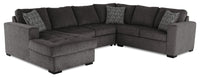  Sofa-lit sectionnel de gauche Legend 4 pièces en chenille - étain