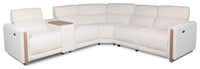  Sofa sectionnel modulaire à inclinaison électrique Sable 6 pièces en tissu de chenille blanc albâtre