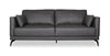 Sofa Melrose de 84,5 po en cuir véritable de qualité supérieure avec coussins de dossier réversibles et pattes en métal - gris