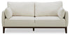 Sofa Gena Cindy Crawford Home de 85 po de format condo en tissu d’apparence lin blanc coton avec coussins de dossier amovibles