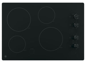 Surface de cuisson électrique GE de 30 po à 4 brûleurs - noire - JP3030DWBB